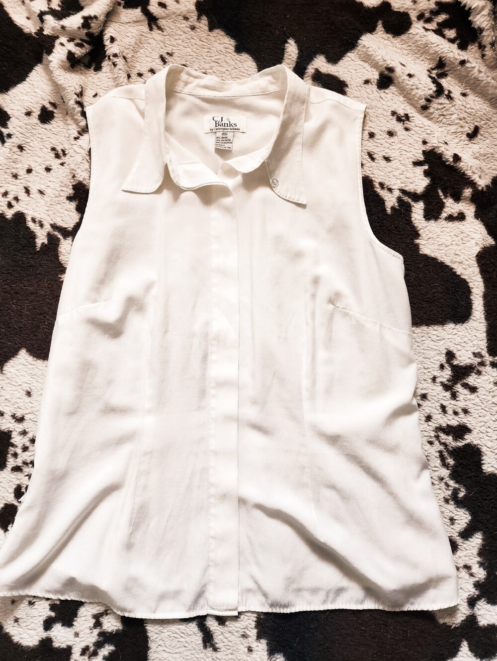 "CJ BANKS" WOMEN'S 70'S/80'S BLOUSE - WHITE